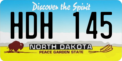 ND license plate HDH145