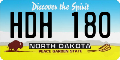 ND license plate HDH180