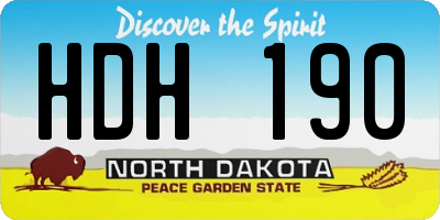 ND license plate HDH190