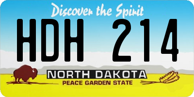 ND license plate HDH214