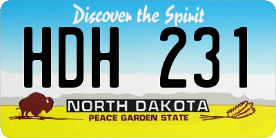 ND license plate HDH231