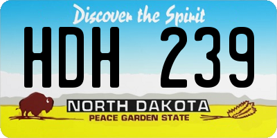 ND license plate HDH239