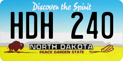 ND license plate HDH240