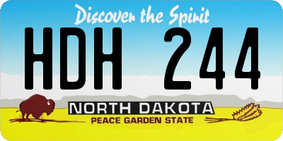 ND license plate HDH244