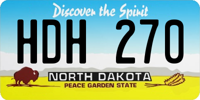 ND license plate HDH270
