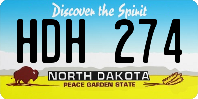 ND license plate HDH274