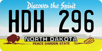 ND license plate HDH296