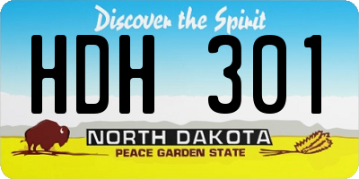 ND license plate HDH301