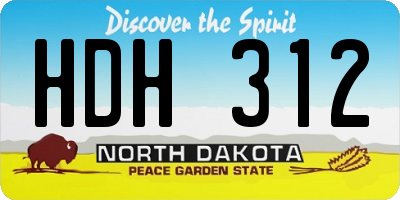 ND license plate HDH312