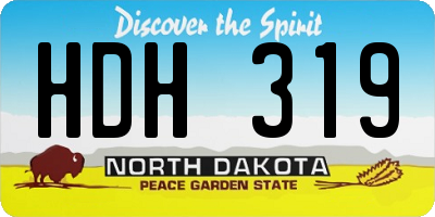 ND license plate HDH319