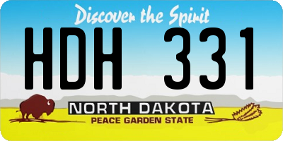 ND license plate HDH331