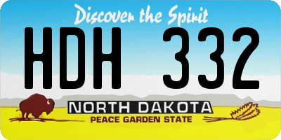 ND license plate HDH332