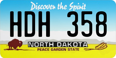 ND license plate HDH358