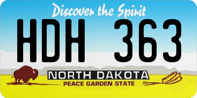ND license plate HDH363