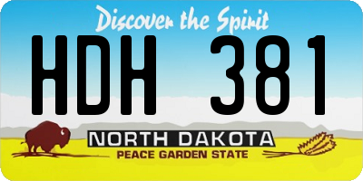 ND license plate HDH381