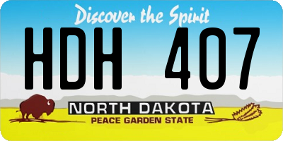 ND license plate HDH407