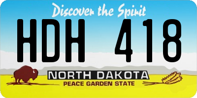 ND license plate HDH418