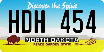 ND license plate HDH454