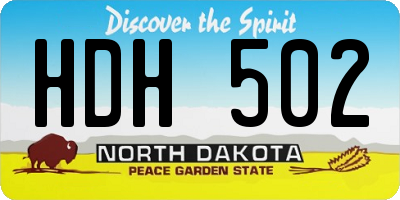 ND license plate HDH502