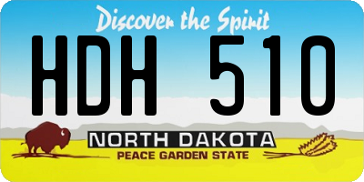 ND license plate HDH510
