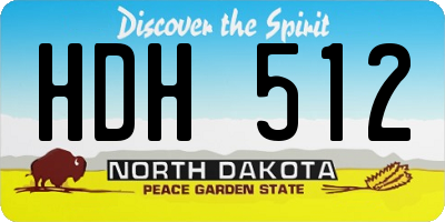 ND license plate HDH512