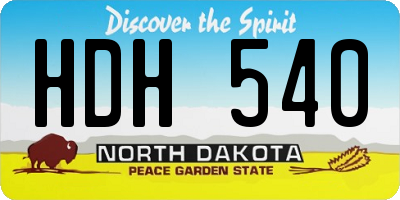 ND license plate HDH540