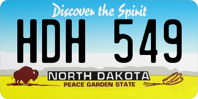 ND license plate HDH549