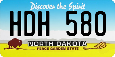 ND license plate HDH580