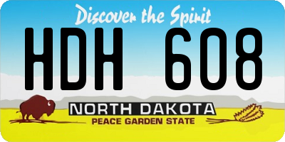 ND license plate HDH608