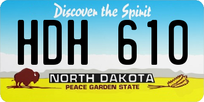 ND license plate HDH610