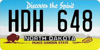 ND license plate HDH648