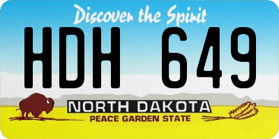 ND license plate HDH649