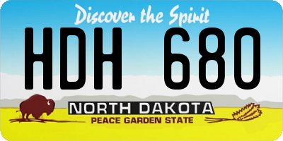 ND license plate HDH680