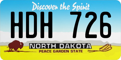 ND license plate HDH726