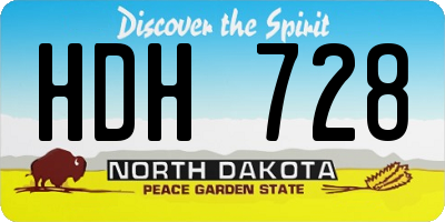 ND license plate HDH728