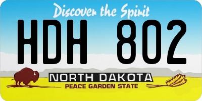 ND license plate HDH802