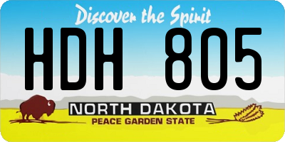 ND license plate HDH805