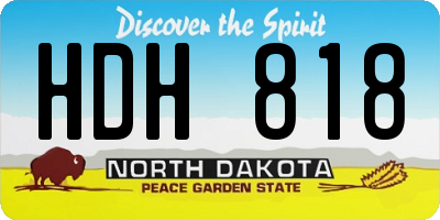 ND license plate HDH818