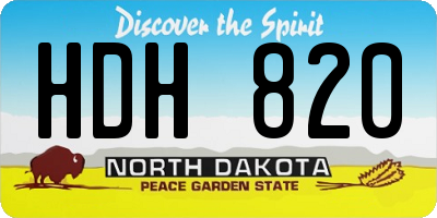 ND license plate HDH820