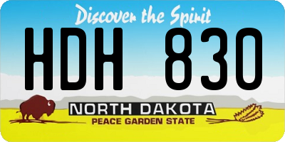 ND license plate HDH830