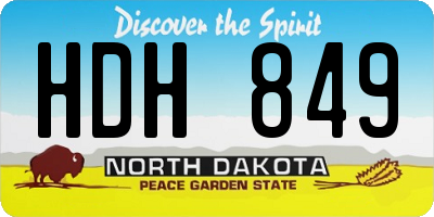 ND license plate HDH849