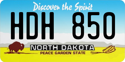 ND license plate HDH850