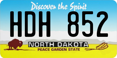 ND license plate HDH852