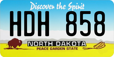 ND license plate HDH858