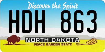 ND license plate HDH863