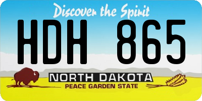ND license plate HDH865