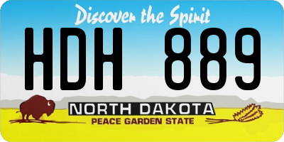 ND license plate HDH889