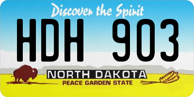 ND license plate HDH903