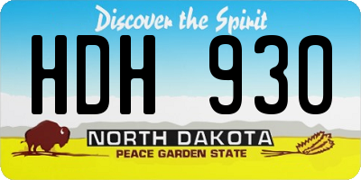 ND license plate HDH930