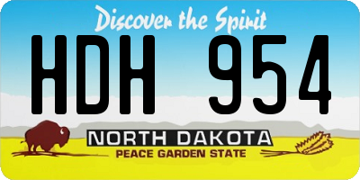 ND license plate HDH954